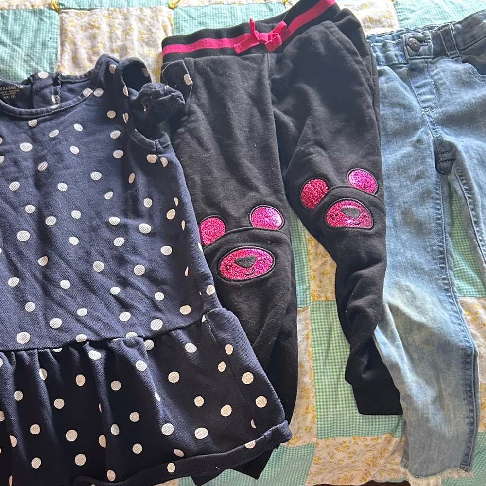 Polka Dot Dress and Pants Set